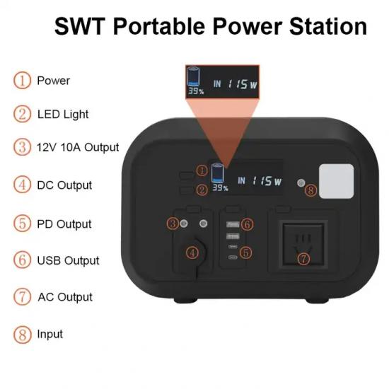 600W Solar Outdoor Power Supply Portable Powered Station Generator