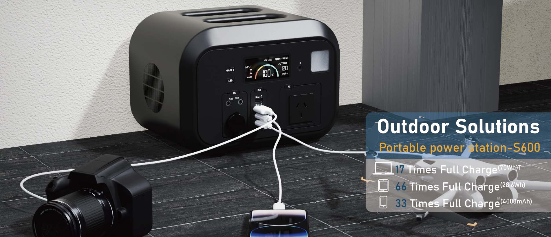 600W portable power station